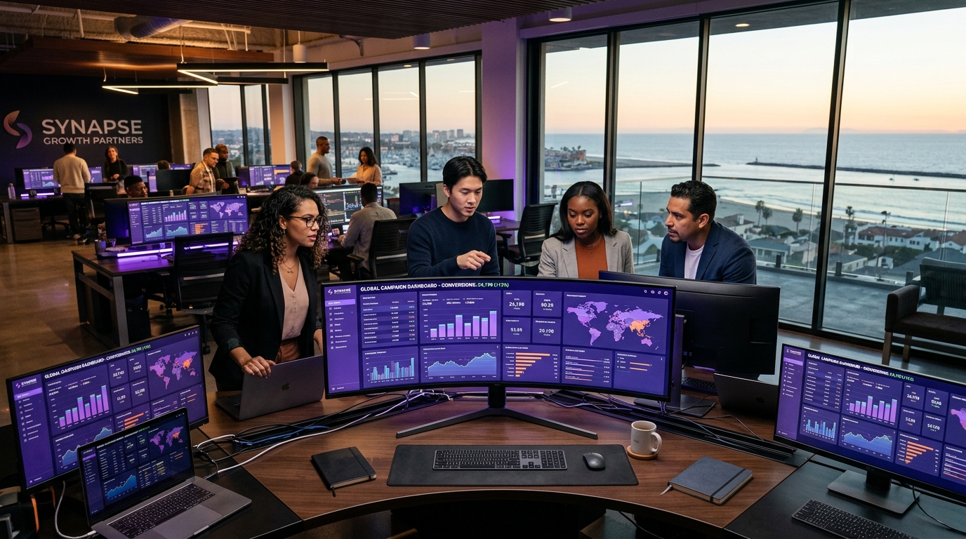 angelleadssales media trading and growth engineering room in Newport Beach (illustrative image)